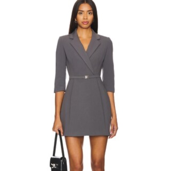 Amanda Uprichard Parsons Blazer Dress in Slate - Picture 1 of 8
